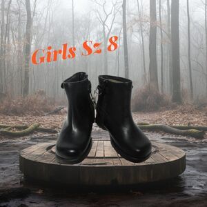 Kid Connection Toddler Girls Black Zipper Boots Bryana Sz 8 Man made